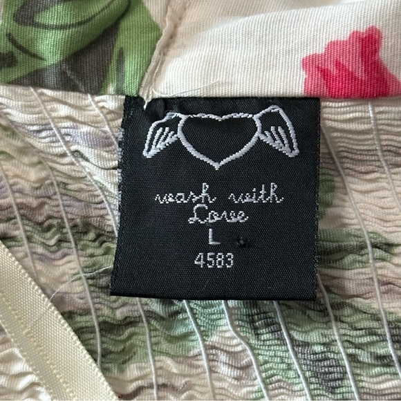 Hell Bunny L Cream Bamboo Floral Print Rockabilly Pinup Swing Vintage Dress - Picture 9 of 13